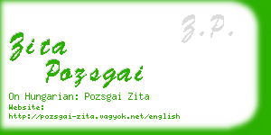 zita pozsgai business card